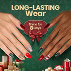 Beetles Christmas Nail Polish, 6 Colors Quick Dry Nail Polish Glossy Glitter 7.5ml /0.25 Fl Oz Red Green Gold Silver for Christmas Nail Art Manicure DIY at Home Gifts for Women