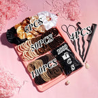 YANRONG 1159PCS Hair Accessories for Woman Set Seamless Ponytail Holders Variety Hair Scrunchies Hair Bands Scrunchy Hair Ties For Thick and Curly (Brown)