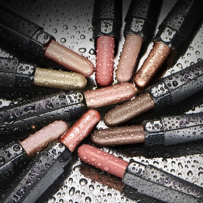 Red Eyeshadow Stick Makeup Set 10PCS, Neutral Shimmer And Matte Cream Eye Shadow Palette, Metallic Bronze Smoky Eyeliner Brightener Crayon Pencil Kit, Ideal Gift for Women -Cashmere Blush