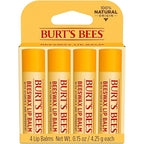 Burt's Bees Lip Balm - Original Beeswax, Lip Moisturizer With Responsibly Sourced Beeswax, Tint-Free, Natural Origin Conditioning Treatment, 4 Tubes, 0.15 oz.