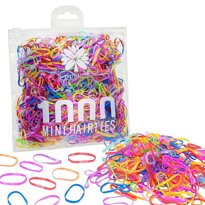 1000pcs Brown Mini Hair Rubber Bands,Soft Small Hair Ties Bands for Kids Toddlers Girls,Elastic Hair Ties for Hair Styling Ponytails Hair Accessories (Multicolored)