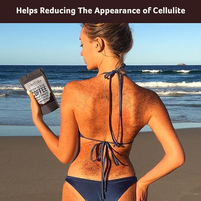 Natura Spa Coffee Body Scrub with Coconut Oil & Vitamin E – Natural Exfoliator for Smooth, Glowing Skin – Reduces Cellulite, Boosts Circulation & Improves Elasticity – Face, Body & Foot, 200g