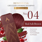 Grey Hair Covering Shampoo (6 Packet) – Premium 3-in-1 Hair Dye Shampoo For Grey Hair (Red Ash Brown)