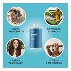 Rosemary and Biotin Shampoo for Thinning Hair - Vegan Volumizing Shampoo for Fine Hair with B Vitamins Argan Oil & Tea Tree Essential Oil - Paraben Silicone and Sulfate Free Vegan Formula (25 Fl Oz)