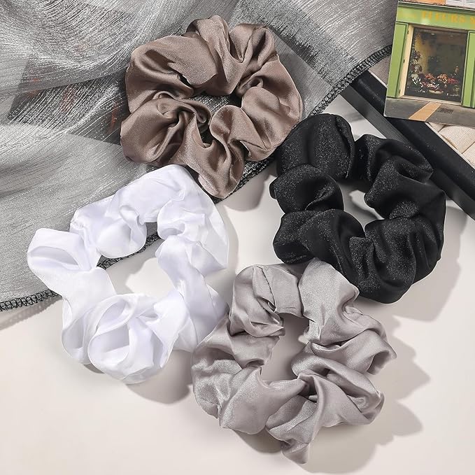 Hair Scrunchies for Women - Hair Ties No Damage Both for Thick Hair or Thin Hair Curl Hair No Crease Scrunchies Ponytail Holder No Hurt Your Hair