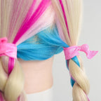 MEEDEE 100 Pack Hot Pink Elastic Hair Accessories - No Crease Soft Knotted Ponytail Holders, Ouchless for Yoga/Workout, No Damage Elastic Bracelets