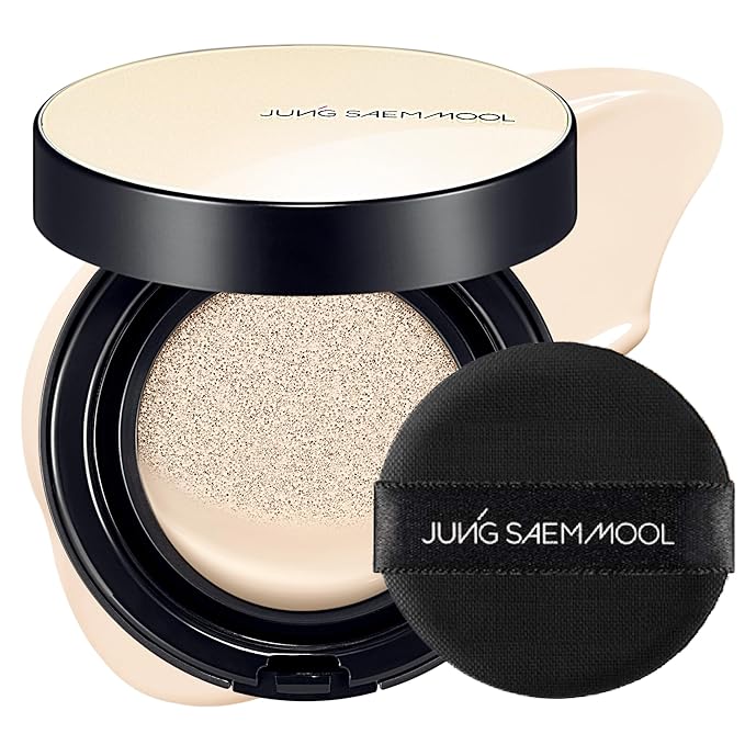JUNG SAEM MOOL Essential Skin Nuder Cushion 10W Shell 0.49 Fl Oz, No Refill, Natural Radiant Finish Cushion Foundation with Buildable Coverage, Lightweight Texture, Korean Foundation Makeup