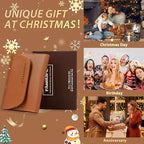 FAMILIFE Gifts for Men, Manicure Set Clippers Manicure Kit Nail Clipper Sets 16pcs Mens Grooming Kits Professional Stainless Steel Nail Kit Brown Leather Case Travel Kits