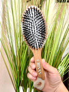 CRISAN Everlasting Hair Brush, Hand Carved Oak Wood and Resin Handle, 3 Interchangeable Bristles - Mixed, Boar, and Nylon (Eternal White)