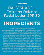 Andalou Naturals Clear Skin Mineral Face Sunscreen SPF 30 - Daily Shade Pollution Defense Facial Sunblock Lotion with Zinc Oxide - Lightweight, Non-Greasy, Non-comedogenic, Fragrance-Free - 2.7 fl oz