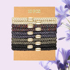 Hair Ties No Damage - 10PCS Ponytail Holders - Elastic Hair Ties for Thick Hair - Braided Hair Bands for Women Girls's Hair - Bright Star