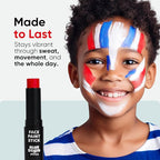 Blue Squid PRO Red White Blue Face Paint Stick - Waterproof Body Paint For Adults & Kids Eye Black Baseball, Eyeblack Softball - Hypoallergenic Twist-Up Non-Toxic Makeup Stick - Cosplay, Sports & SFX