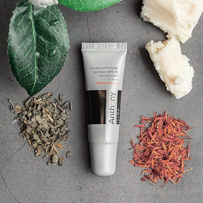 Anthony 25 SPF Lip Balm With Sunscreen - Contains Green Tea Extract, Shea Butter & Vitamin E - Moisturizing Repair Care Treatment for Chapped & Dry Lips 4-Pack