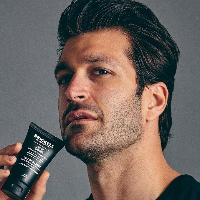 Brickell Men's Hair Styling Sculpting Hair Glue For Men, All Day Lasting Hold for Sculpting and Shaping Hair, 2 Ounce, Scented (2 oz)