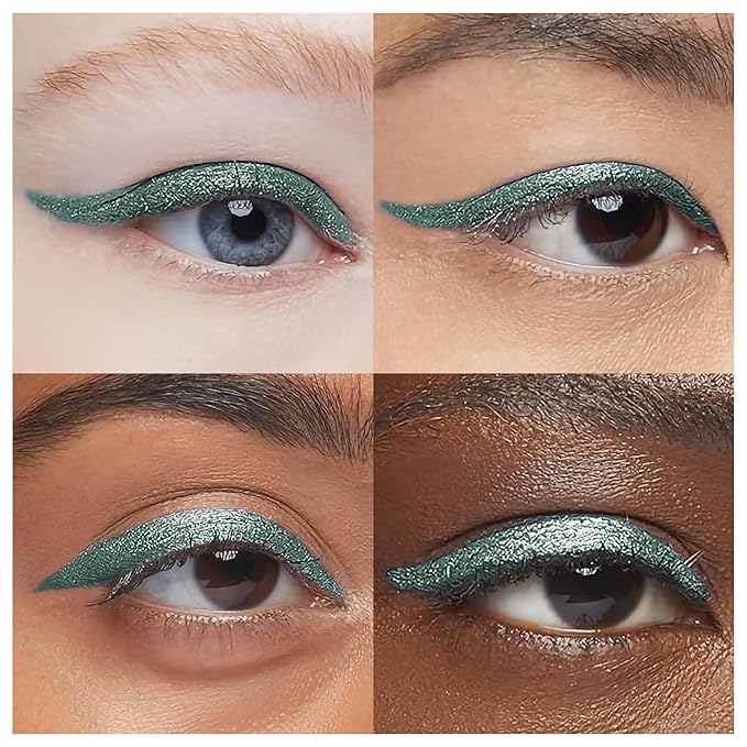 Liquid Eyeliner - Hypoallergenic Eyeliner with Fine Brush Tip, Long-Lasting Waterproof Eye Liner - Cruelty-Free, Vegan, Hypoallergenic, Gluten-Free, Smooth Liquid Eye Liner, Shimmer Spring Green 2mL
