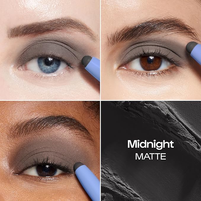 ALLEYOOP 11th Hour Waterproof Cream Eyeshadow Stick – Long-Lasting Eye Shadow Pencil & Eyeliner, Cream to Powder Stick & Highlighter – Smudge-Proof Eyeshadow Matte, Midnight Matte