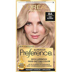 L'Oreal Paris Superior Preference Luminous Fade-Defying Permanent Hair Color, Hair Dye For Up to 9 Weeks of Radiance, Ash Blonde 8A, 1 Hair Dye Kit