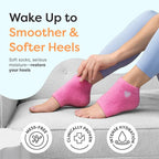 ZenToes Moisturizing Socks for Cracked Heel Treatment, Vitamin E, Olive Oil and Jojoba Oil Heel Socks, Stocking Stuffers for Women, Spa Self Care Gifts for Women (Pink with White Heart, Regular)