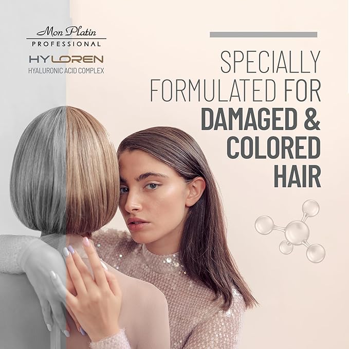 Mon Platin Professional HYLOREN Color Save Hair Shampoo with Hyaluronic Acid for Color Treated Hair, Shampoo for Damaged hair, SLS/SLES Free, Hydrating Shampoo, 500ml