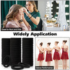 Chuangdi 750 Pcs Large Hair Ties Bulk Elastics Hair Bands Set Cotton Seamless Ponytail Holders Soft Hair Scrunchies for Thin Thick Curly Wavy Hair (Black)