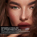 Face Glitter Freckles, Makeup Patches-Silver-Face Glitter Speckles Patches, 4pcs