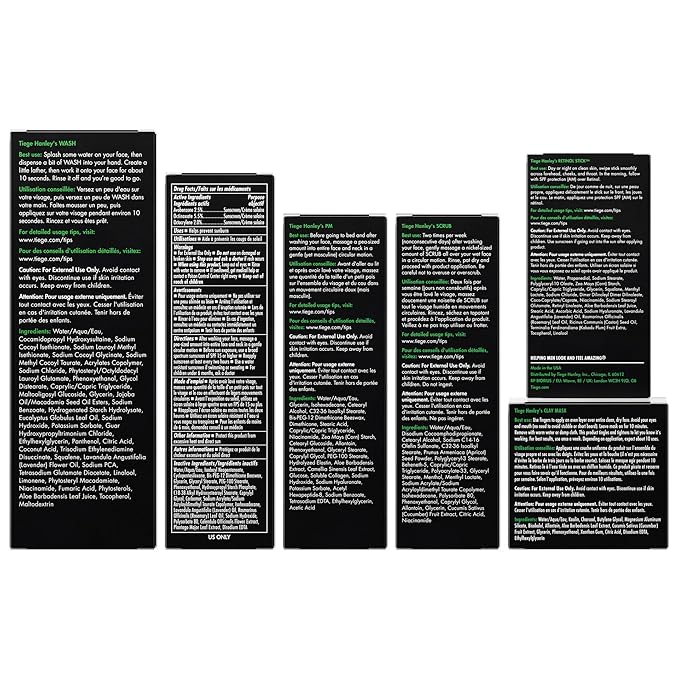 Tiege Hanley 90 Day Large Skin Care Set for Men, Anti Aging Routine, System Level 3, Daily Face Wash, Facial Scrub, Two Moisturizers, Eye Cream, & Serum for Healthy Skin, Men’s Skin Care, 6 Piece Kit