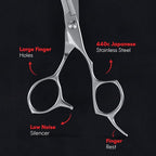 Suvorna Professional Hair Cutting Scissors - 6.5" Barber Shears for Hair Cutting - Japanese Stainless Steel Haircut Scissors for Barbers and Hairdressers - Razor Edge Hair Shears for Women and Men