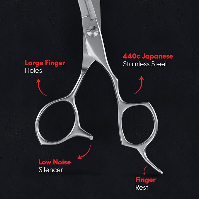 Suvorna Professional Hair Cutting Scissors - 6.5" Barber Shears for Hair Cutting - Japanese Stainless Steel Haircut Scissors for Barbers and Hairdressers - Razor Edge Hair Shears for Women and Men
