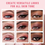 6 Colors Mini Eyeshadow Makeup Palette Blush-colored Neutral Tone Eye Shadow Matte & Shimmer Nude Make Up Pallet with Mirror Blendable Highly Pigmented Travel Size Gift Kit 03