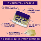 UNICORN SNOT Holographic Face Glitter & Body Glitter Gel | Holiday Glitter Makeup: Stocking Stuffers & Christmas Gift | Hair Glitter, Vegan & Cruelty Free, 1.7 oz Gold Glitter (Bling)
