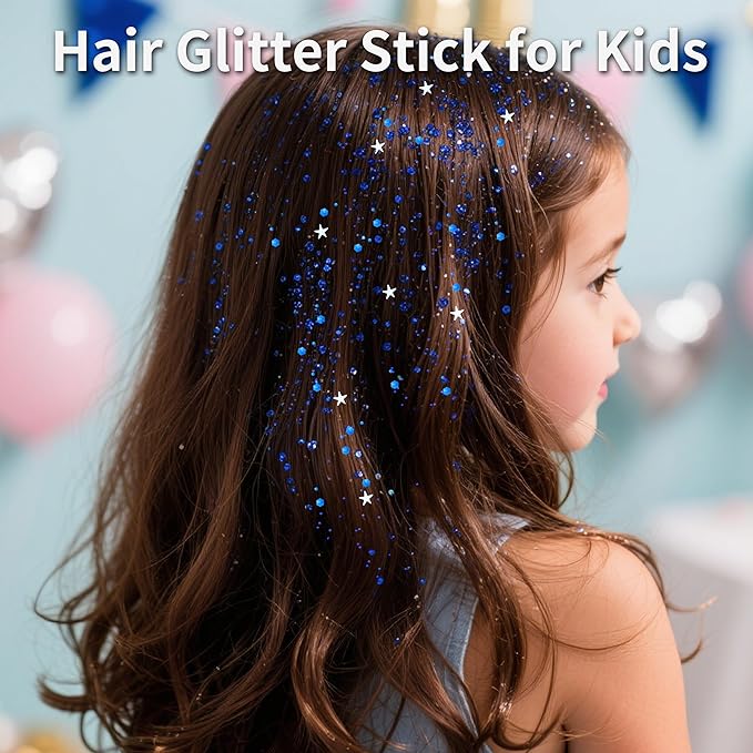 MEICOLY Royal Blue Body Glitter Stick,Hair Glitter Stick for Women,Waterproof Sparkle Chunky Face Glitter Makeup for Halloween Mardi Gras Party Rave Party Festival