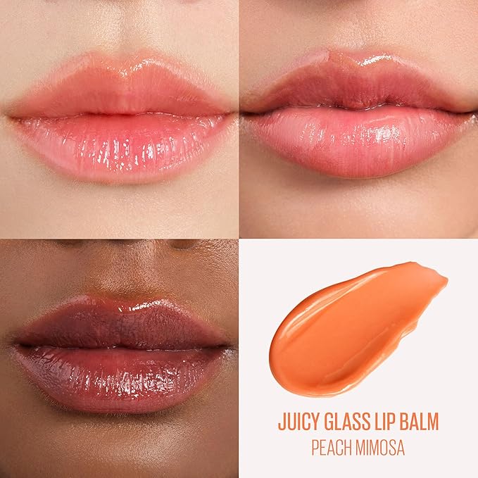 Kaja Juicy Glass Lip Balm | Plumping Lip Gloss Hydrating Lip Balm, Korean Beauty Tinted Lip Care, Moisturizing Lip Products, Nourishing Lip Moisturizer, Radiant Glow | Peach Mimosa, 0.15 oz