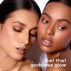 Color Nymph 3 Colors Contour Blush Highlighter Makeup Palette, Travel Size Make up Kit, Blush & Highlighter & Contour Powder Palette, Includes Brush and Mirror, Stacked Makeup Design （Pink）