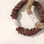 Scrunchies Silk Satin Hair Ties - Small Mini Thin Elestics Ponytail Holder Hair Bands Skinny Scrunchy For Thick Curl Hair No Crease Hair Ties Soft Accessories No Hurt Your Hair for Women and Girls