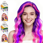 2 Pack hair spray temporary for Girls Women,Washable Hair Dye Spray Non-Sticky Halloween Cosplay Party Crazy Hair Day Hair Coloring Wax (Pink&Purple)