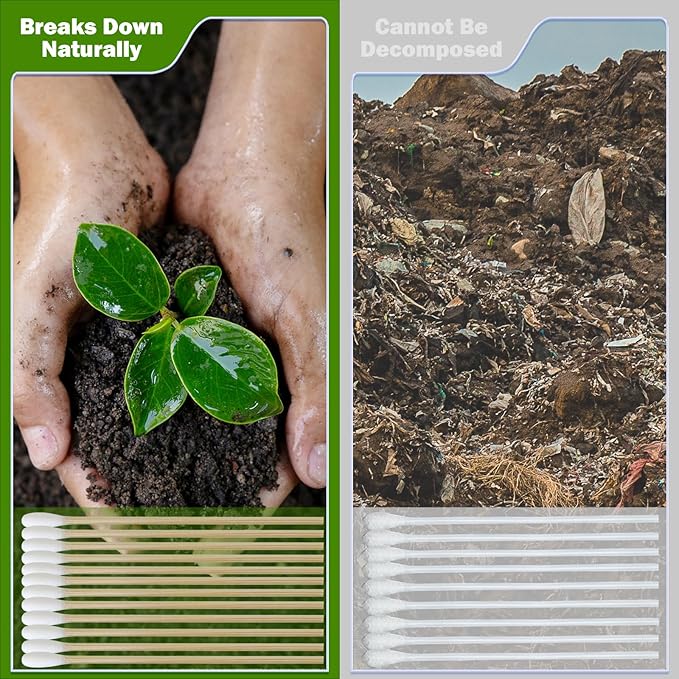 200 PCS 6 Inch Extra Long Cotton Swabs with Wooden Handles - Long Stem Cotton Swabs Tipped Applicator Tool for Makeup, Eye Ear Eyeshadow Removal, Jewelry Cleaning, Personal & Pets Care