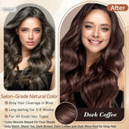 Instant Dark Coffee Hair Dye Shampoo for 100% Gray Hair Coverage, Natural Herbal Hair Color Shampoo Hair Dye, 3 in 1 Coloring & Care Formula Lasts 3-4 Weeks, Easy & Quick to Use for Women Men, 500ML