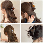 Womens Hair Clips Medium Claw Clips Tortoise Hair Jaw Clips Celluloid Hair Claw Clamps Acetate Hair Clip 3 Pack,Tortoise Shell/Tokyo/Brown