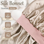 Satin Silk Bonnet for Sleeping, Soft Satin Lined Hair Bonnet for Women, Double Layer Sleep Nightcap