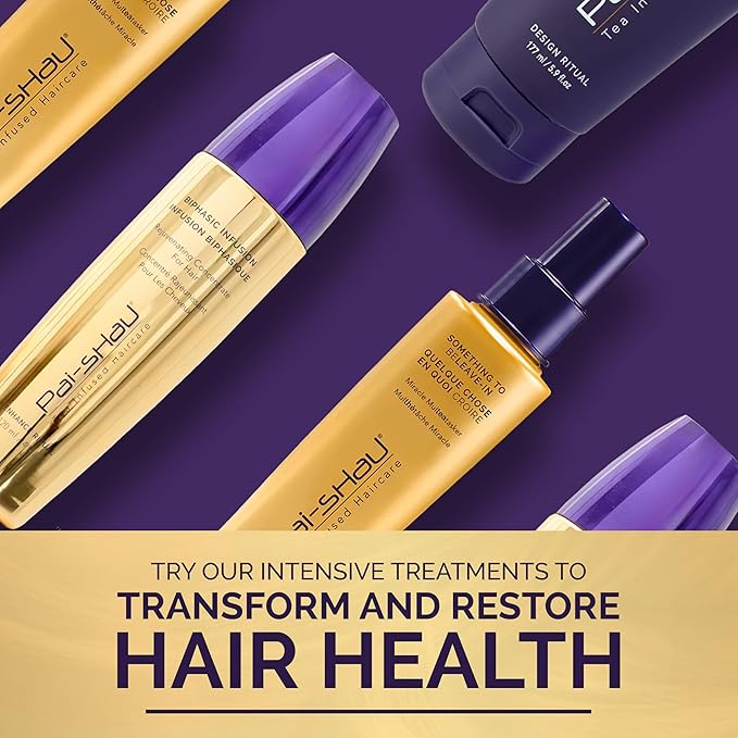 Pai-Shau Biphasic Infusion & Style Soufflé Set - Oil-Free Hair Rejuvenating Serum - Provides Shine, Thermal, and Environmental Protection, 4oz & Medium Hold Styling Cream for All Hair Textures, 5.9oz