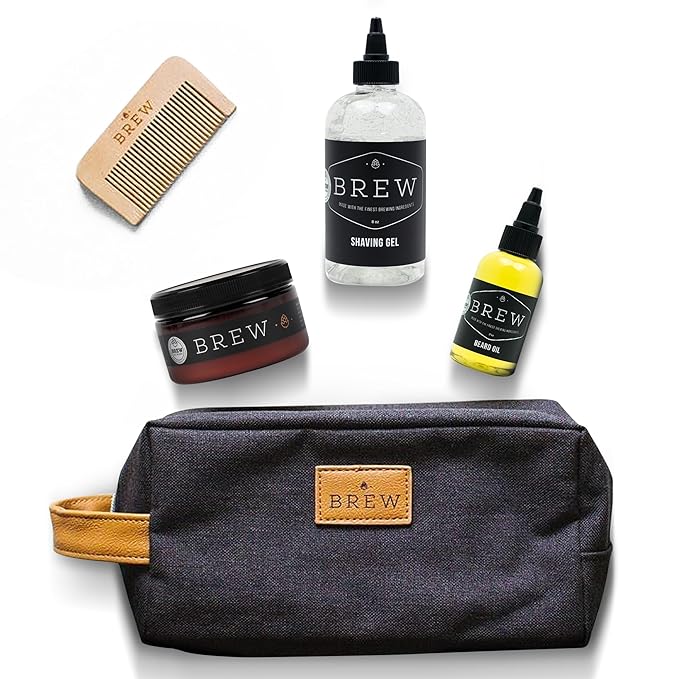 Brew Grooming Hair Styling Clay for Men - Matte Strong Hold Molding Pomade for Beard and Hair - Natural Ingredients Barley, Hops, Yeast - Paraben Free - Water Based for Smooth Finish 4 oz