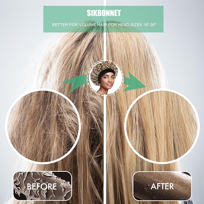 Satin Silk Bonnet for Sleeping, Soft Satin Lined Hair Bonnet for Women, Double Layer Sleep Nightcap