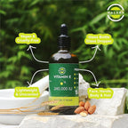 Vitamin E Oil 100% Pure 240,000 IU (4oz) | Natural, Non-GMO, for Skin, Hair, Premium Vitamin E Oil is 100% Pure & Natural