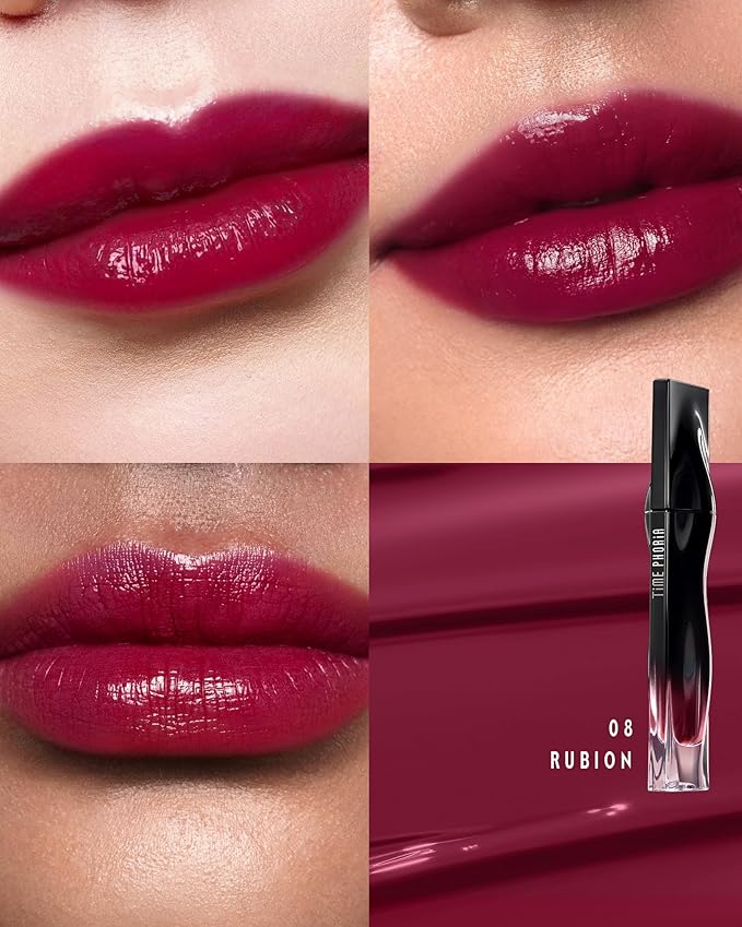 STELLAR DUST LIP STAIN- Waterproof and Transferproof Lip Tint For Women, Glossy Finish Lip Gloss, Lightweight High Coverage, Long Lasting, Stocking Stuffers For Teen Girls (08 RUBION)