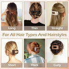 French Flat Hair Clips for Women 6pcs Hair Claw Clips for Thick or Thin Hair Matte Claw Clips for Girls Barrettes Non-Slip Strong Hold Hair Accessories for Women (Transparent)