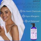 PURA D'OR 16 Oz Lasting Promise Body Wash – Calming Lavender Scent – Aloe Vera Based, Infused with Rosemary & Chamomile Oil – pH Balanced, Sulfate-Free, Hypoallergenic, Vegan – For Men & Women