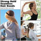 Chuangdi 750 Pcs Large Hair Ties Bulk Elastics Hair Bands Set Cotton Seamless Ponytail Holders Soft Hair Scrunchies for Thin Thick Curly Wavy Hair (Black)