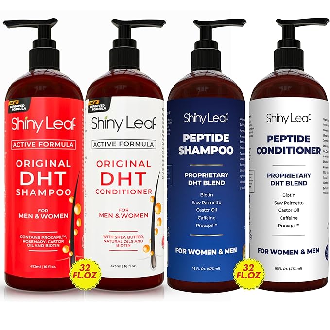 DHT Blocker & Peptide Shampoo and Conditioner Set – Anti-Hair Loss, Thickening & Growth Support – Sulfate-Free Daily Hair Care for Men & Women