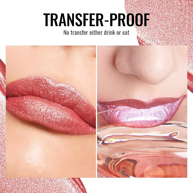 Oulac Metallic Shine Liquid Lipstick Set for Women, Dual Use for Lips & Eyeshadow, Long Lasting Lip Gloss, Metallic Matte High Impact Lip Color No Transfer Vegan Formula, 4.5ml, MD03+05+06