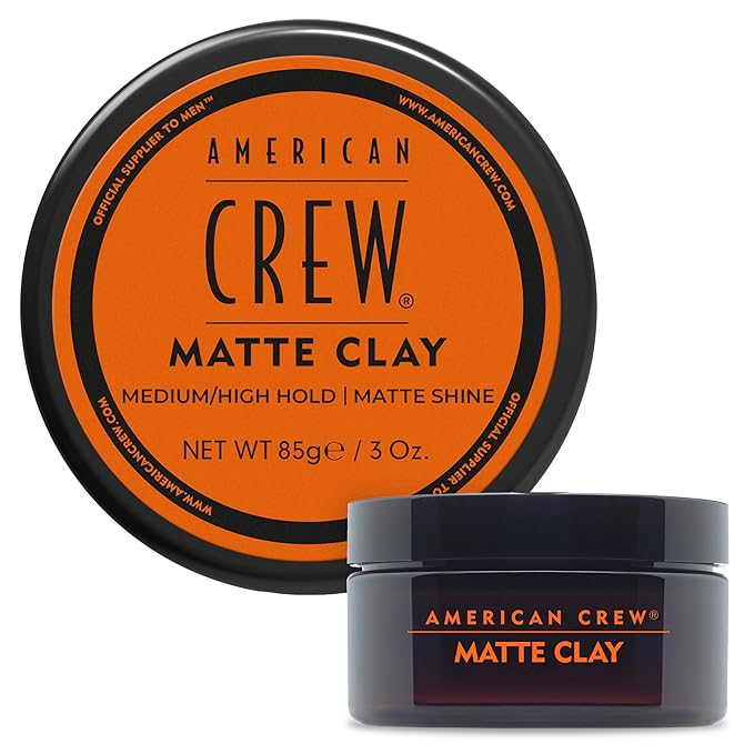 American Crew Men's Hair Matte Clay, Like Hair Gel with Medium/High Hold, Stocking Stuffer for Him, 3 oz